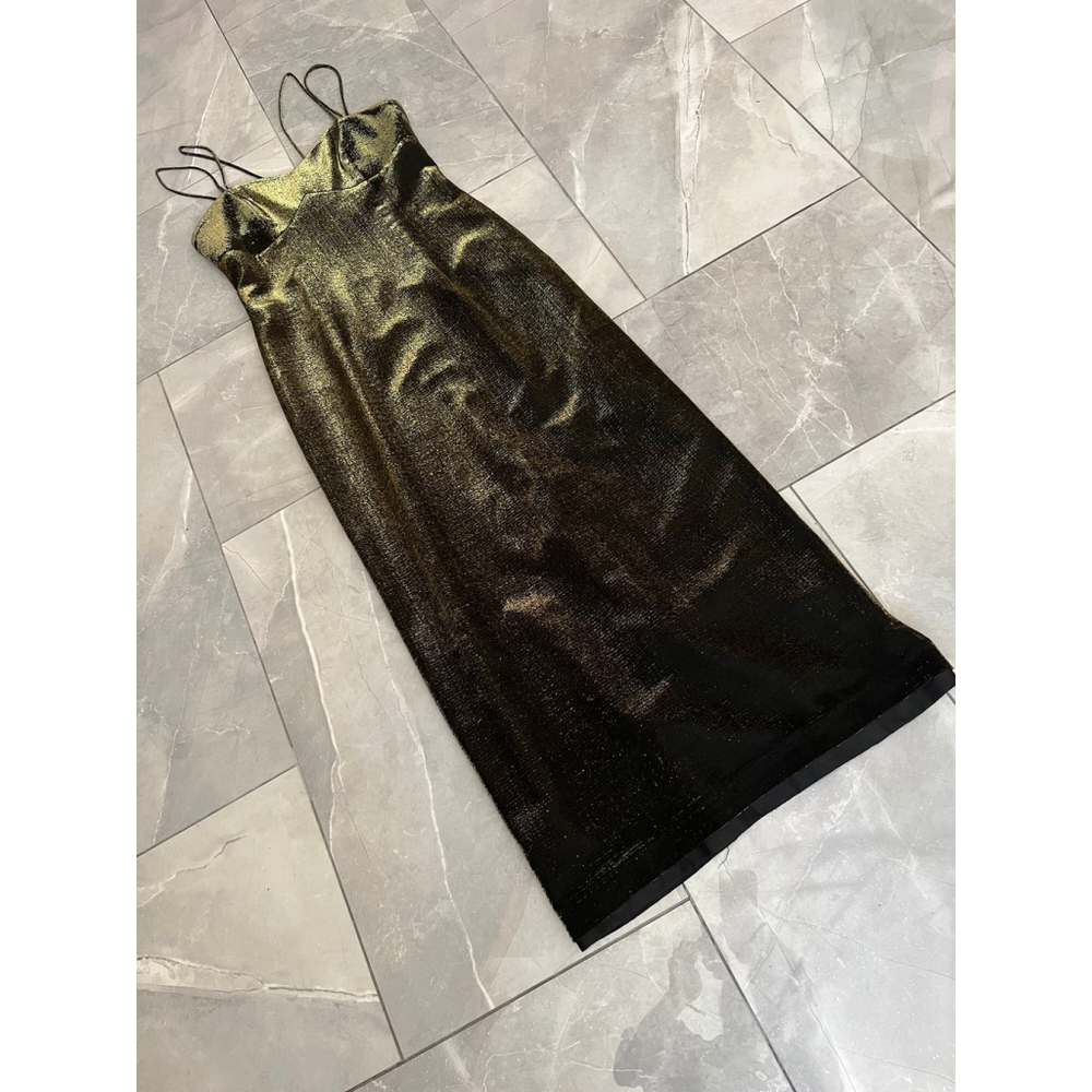 Vintage Mark Edwards Shimmery Gold Dress 4